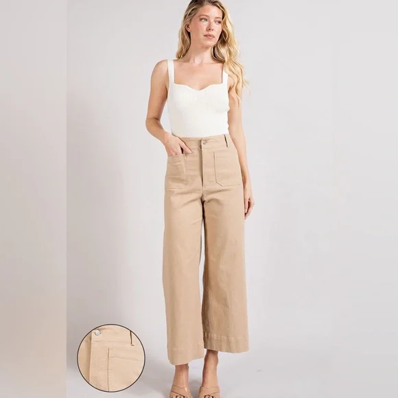 Soft Wash Wide Leg Jeans - eesome - Picture 1 of 3